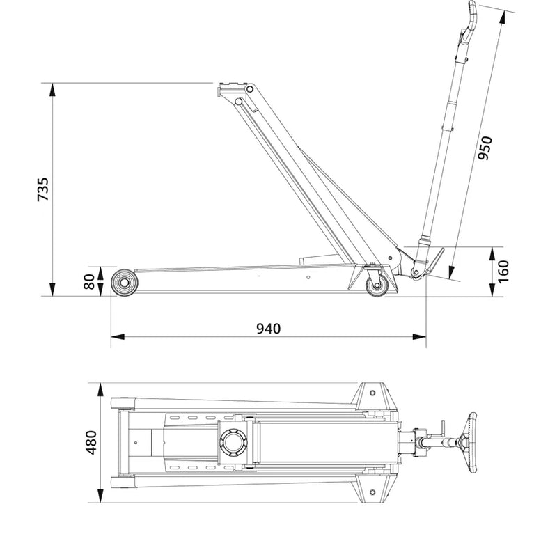 Ac Hydraulic 1.3 Ton Hydraulic Jack With High Lifter