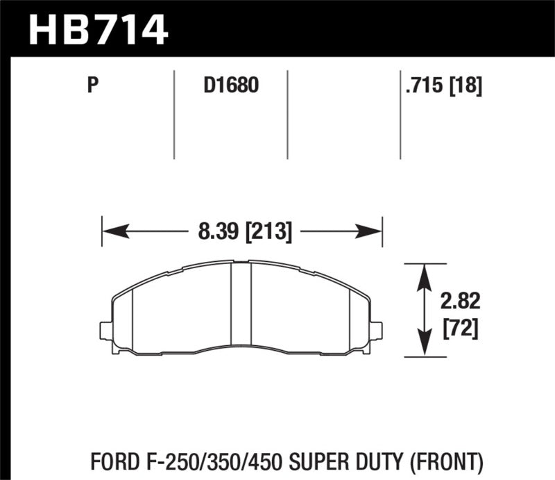 Hawk HB714P.715 2015 Ford F-250/350/450 Super Duty Front Brake Pads