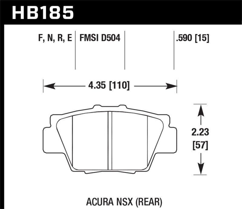 Hawk HB185F.590 HPS Street Brake Pads