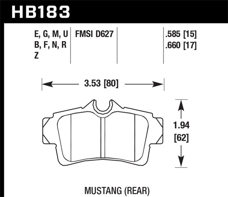 Hawk HB183N.660 HP+ Street Brake Pads