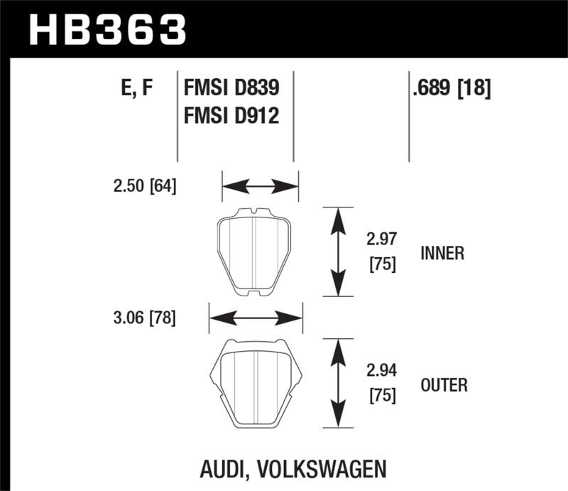 Hawk HB363F.689 HPS Street Brake Pads