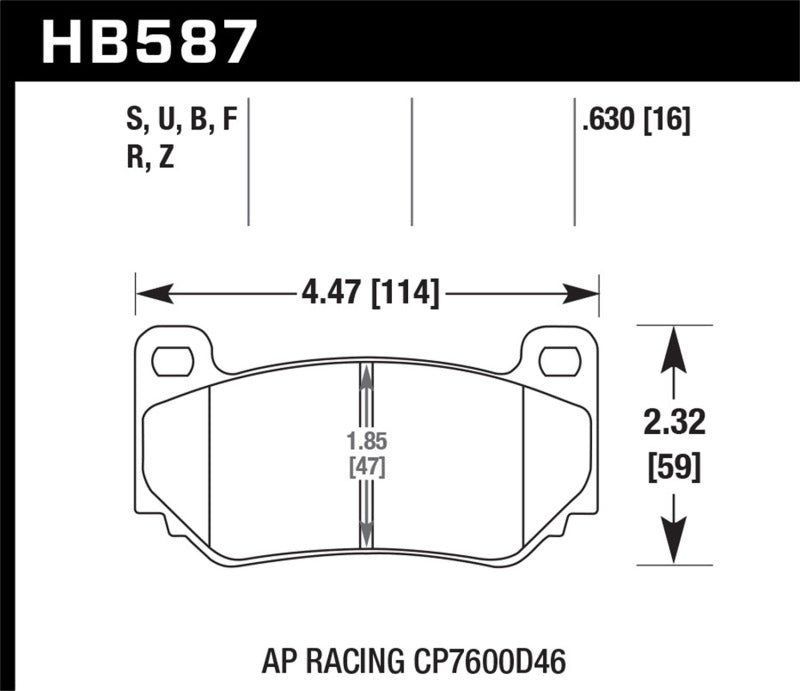 Hawk HB364B.587 2002-2004 Audi A6 (Front Rotors 320mm) HPS 5.0 Rear Brake Pads