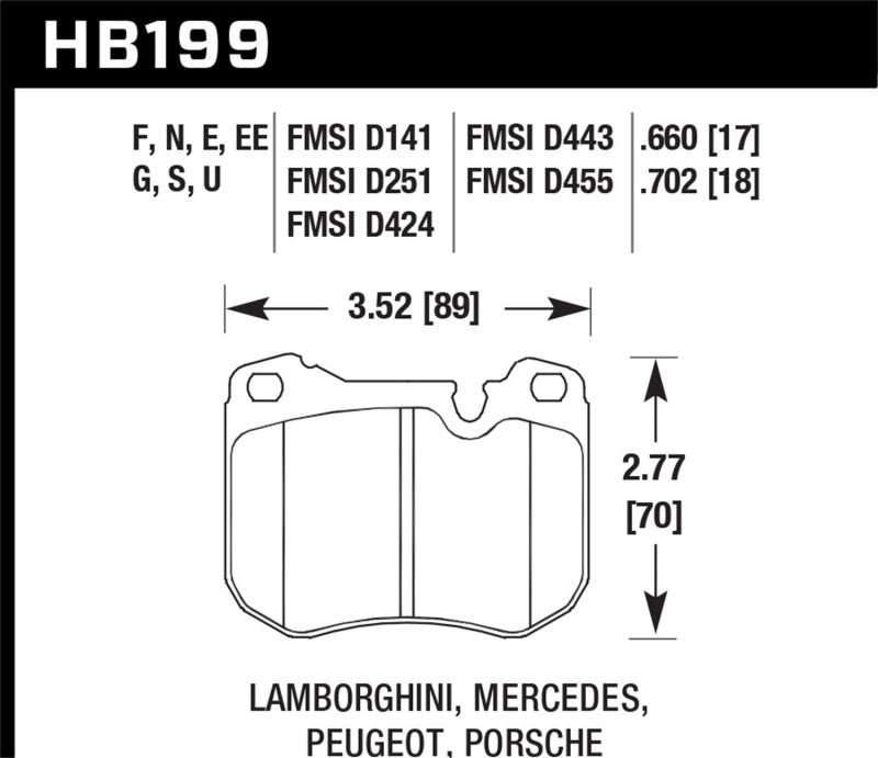 Hawk HB199G.702 80-92 Porsche 924 Turbo DTC-60 Race Brake Pads