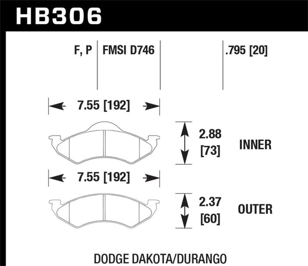 Hawk HB306F.795 HPS Street Brake Pads