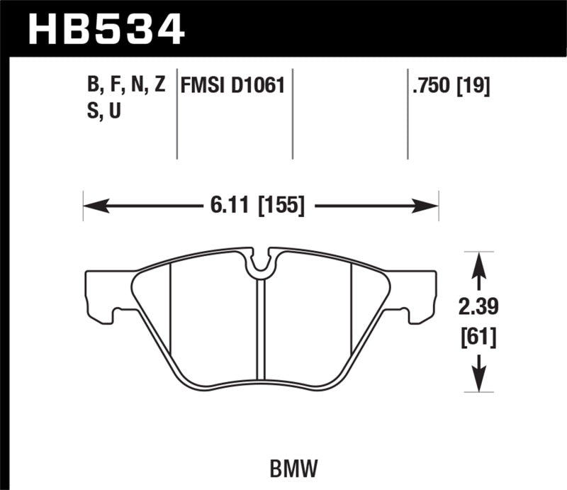 Hawk HB534N.750 HP+ Street Brake Pads