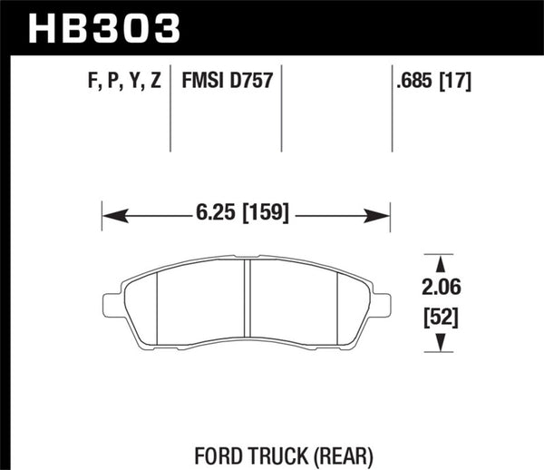 Hawk HB303P.685 Super Duty Street Brake Pads