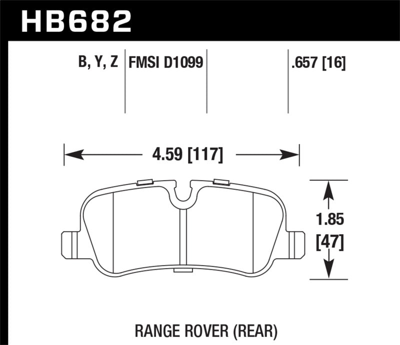 Hawk HB682B.657 2007 Land Rover Range Rover Sport HPS 5.0 Rear Brake Pads