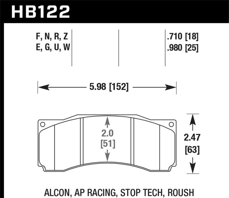 Hawk HB122F.710 StopTech ST-60 Caliper HPS Street Brake Pads