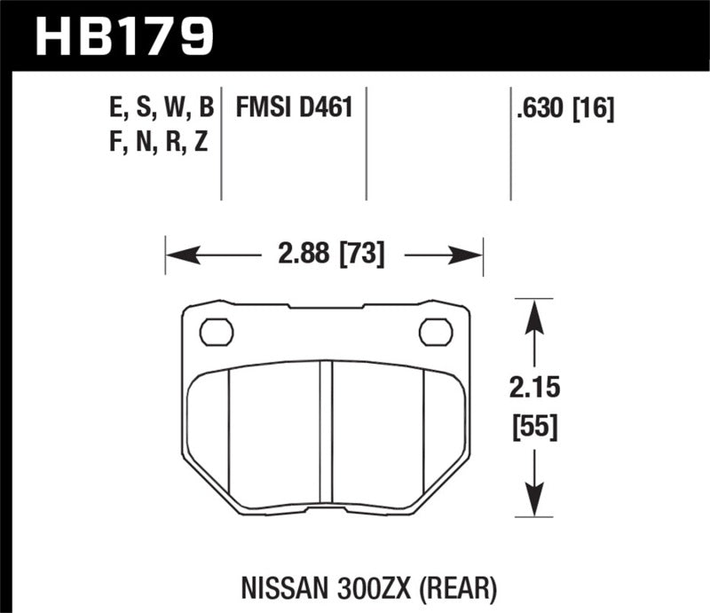 Hawk HB179F.630 06-07 WRX HPS Street Rear Brake Pads