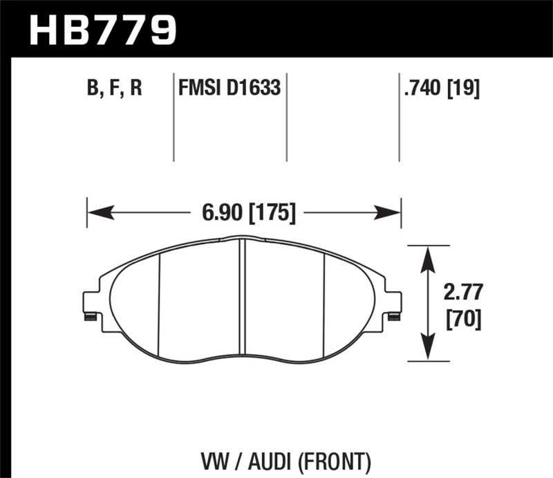 Hawk HB779W.740 2016 Audi S3 DTC-30 Front Brake Pads