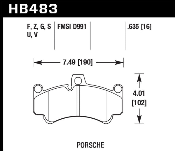 Hawk HB483Q.635 DTC-80 01-13 Porsche 911 (996/997) Front Race Brake Pads