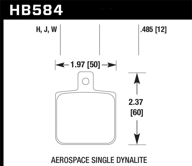 Hawk HB584B.485 Aerospace Single Dynalite HPS 5.0 Street Brake Pads