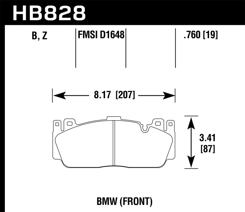 Hawk HB828B.760 12-17 BMW M6 / 14-17 BMW M6 Gran Coupe / 13-16 BMW M5 HPS 5.0 Front Brake Pads