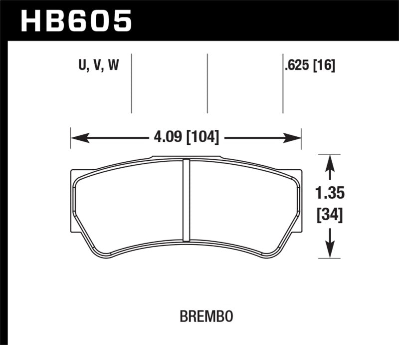 Hawk HB605Q.625 DTC-80 Brembo F3 16mm Race Brake Pads