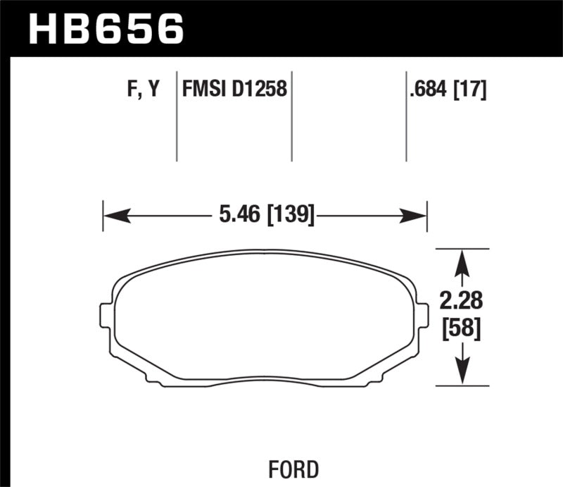 Hawk HB656F.684 07-10 Ford Edge / 10 Lincoln MKX / 07-10 Mazda CX-7/CX-9  HPS Street Front Brake Pads